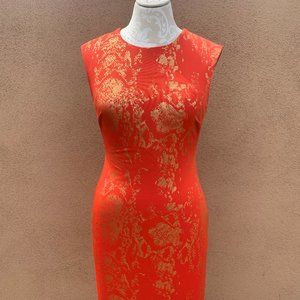 Philosophy Foil Animal Print Scuba Dress in Copper Glow Size Small